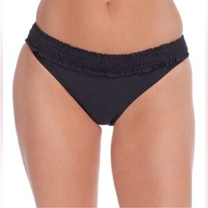 Pour Moi Free Spirit Frill Smocked
Waist Black Classy Bikini Bottom NWT Sz Small